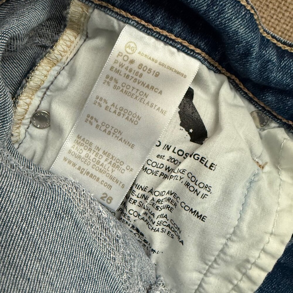 AG Adriano Goldschmied Jeans Mari Ankle Mid Rise Slim Straight Raw Hem 26 - Picture 3 of 8